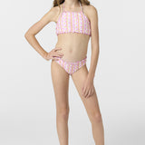 Girl's Balearic Waves Ruffle Edge High Neck Top Set