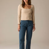 Floki Slub Rib Knit Long Sleeve Top