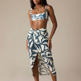 Gretchen Beach Hut Geo Knot Wrap Midi Skirt