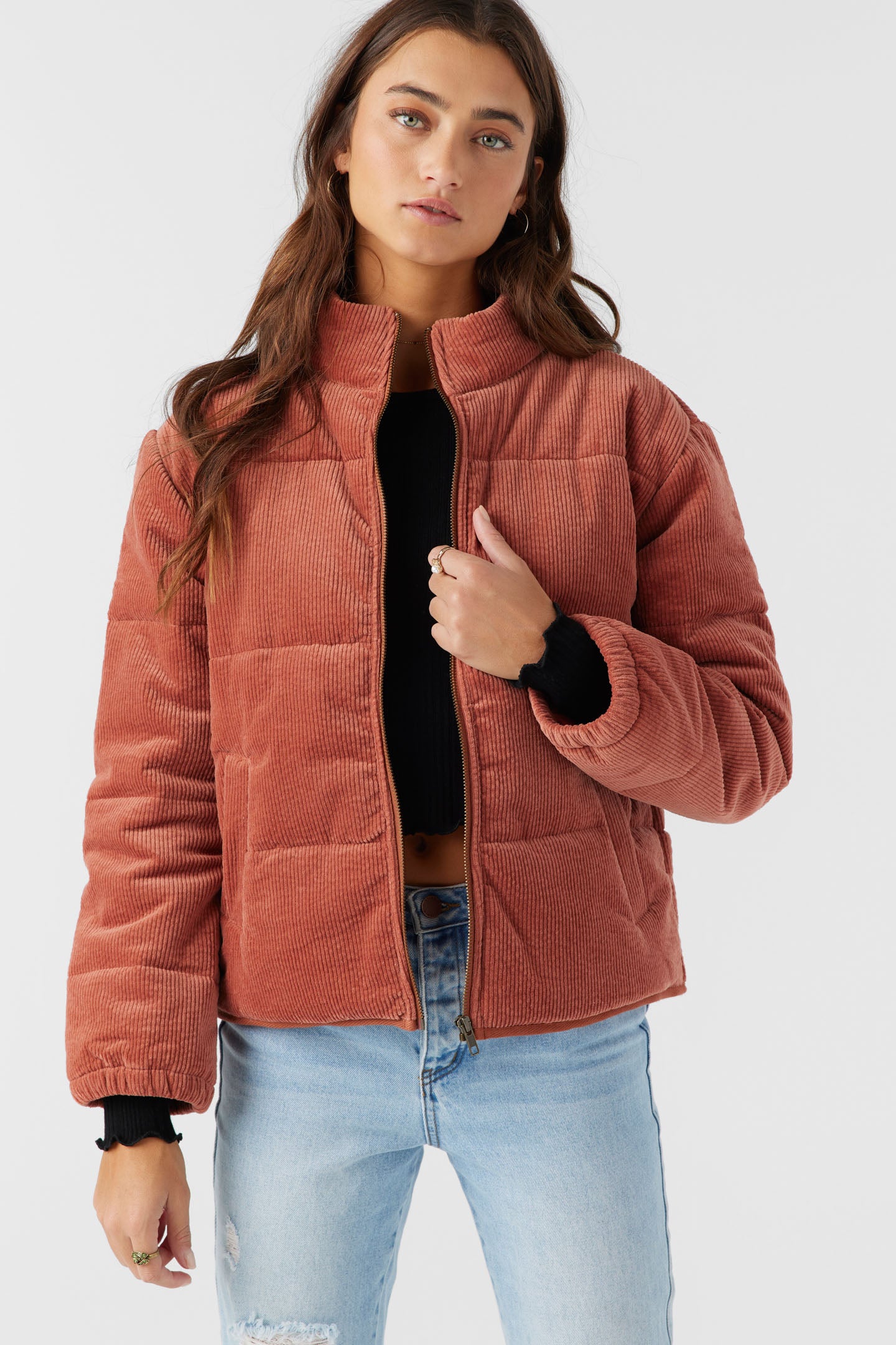 Novah Corduroy Quilted Zip Jacket - Cedar Wood | O'Neill