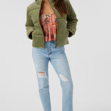 Novah Corduroy Quilted Zip Jacket