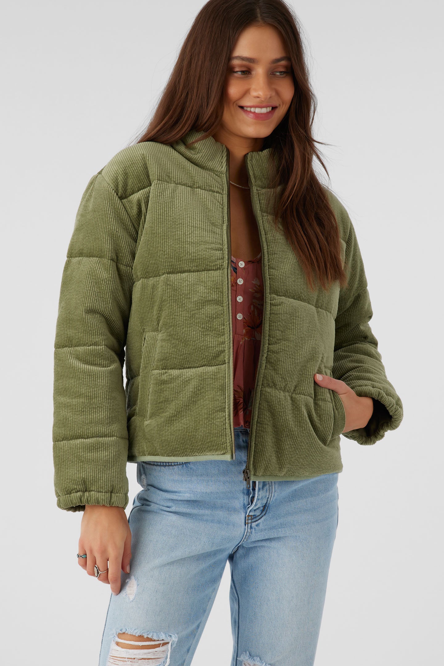 NOVAH CORDUROY QUILTED ZIP JACKET