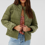 Novah Corduroy Quilted Zip Jacket