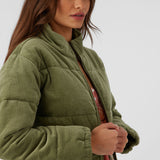 Novah Corduroy Quilted Zip Jacket