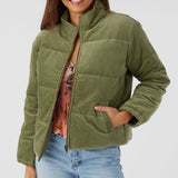 Novah Corduroy Quilted Zip Jacket