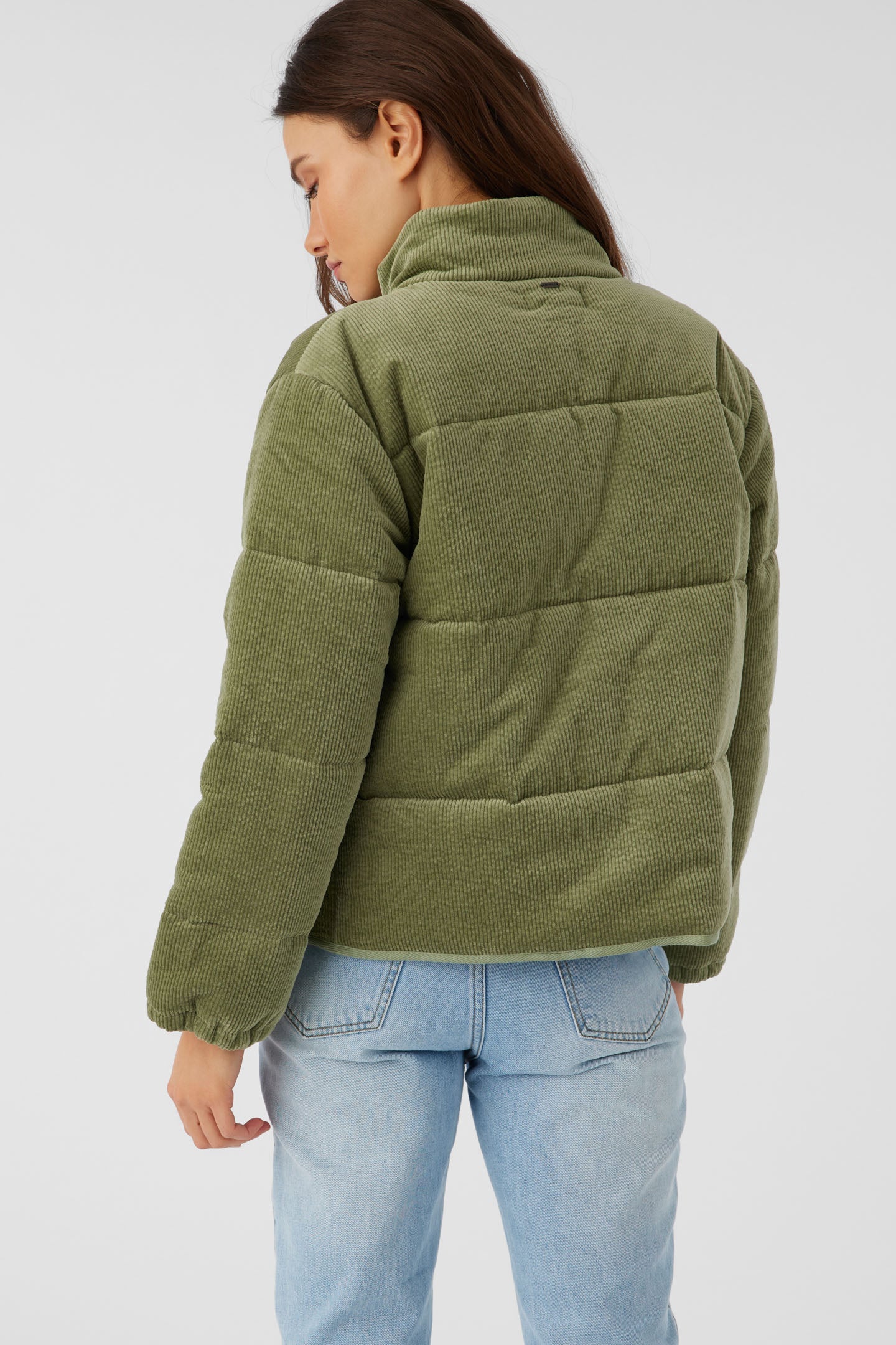 Novah Corduroy Quilted Zip Jacket - Oil Green | O'Neill