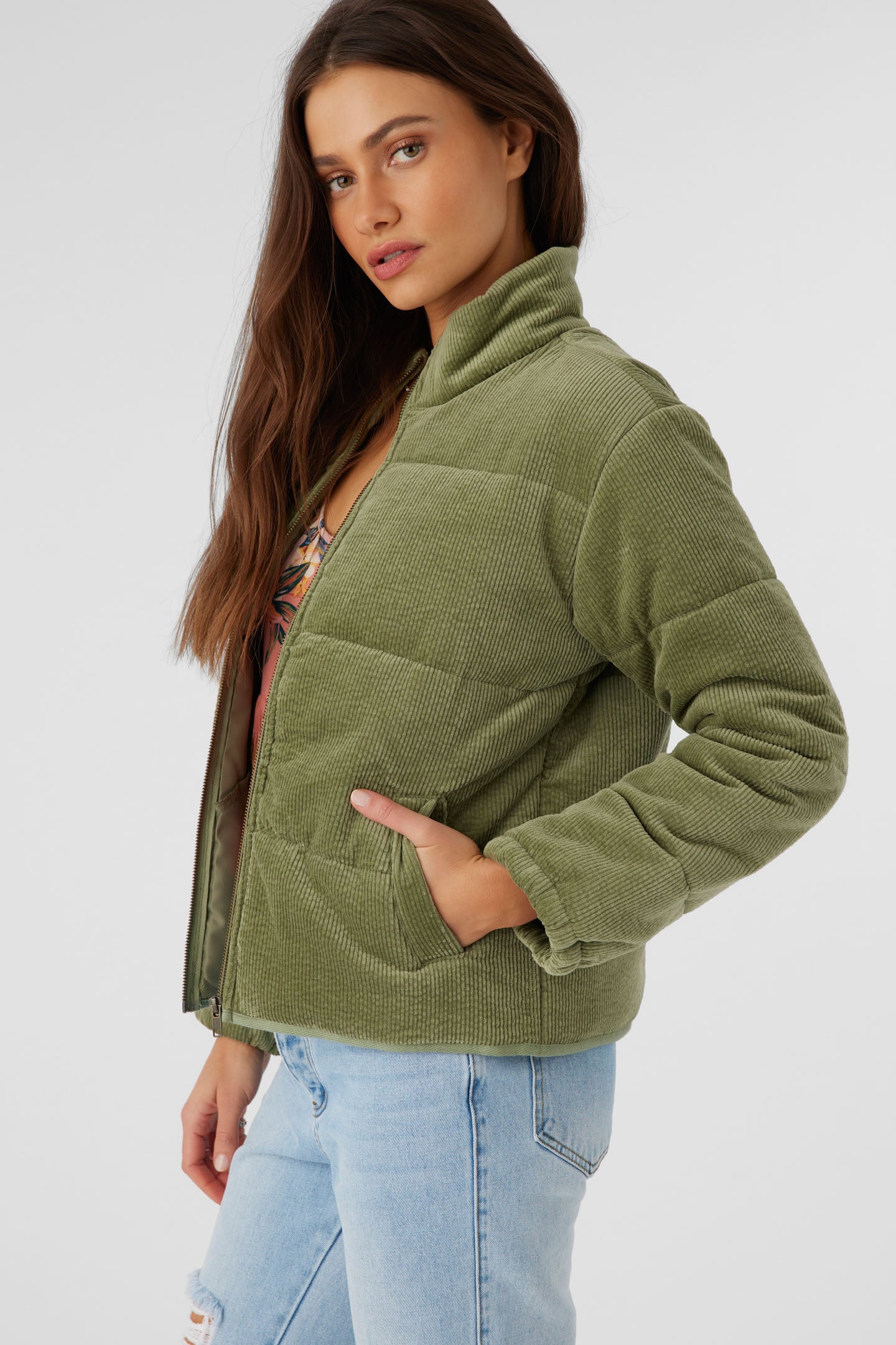 NOVAH CORDUROY QUILTED ZIP JACKET