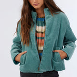 Novah Corduroy Quilted Zip Jacket