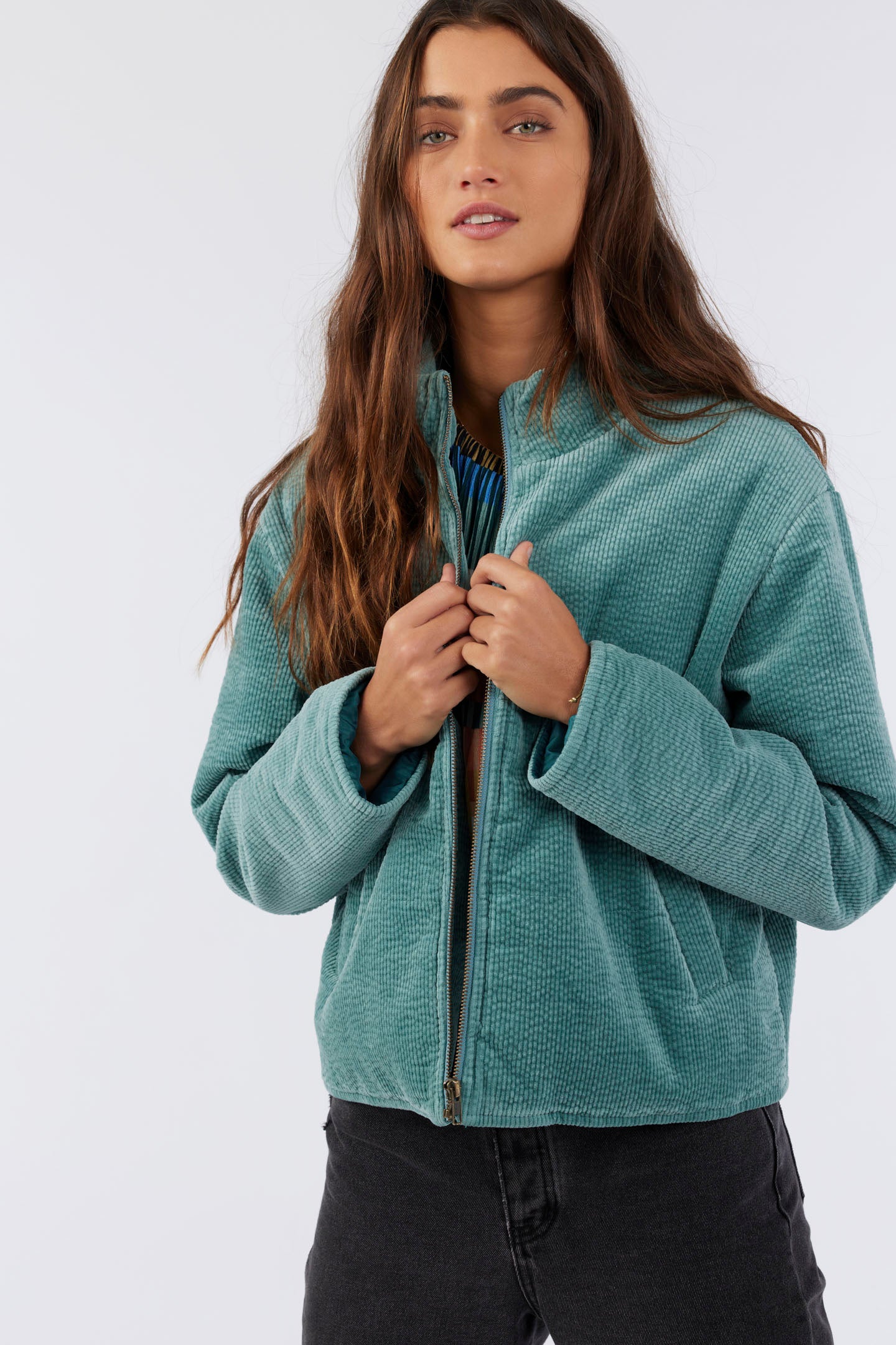 Novah Corduroy Quilted Zip Jacket - Trellis | O'Neill