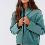 Novah Corduroy Quilted Zip Jacket
