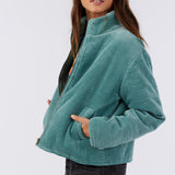 Novah Corduroy Quilted Zip Jacket