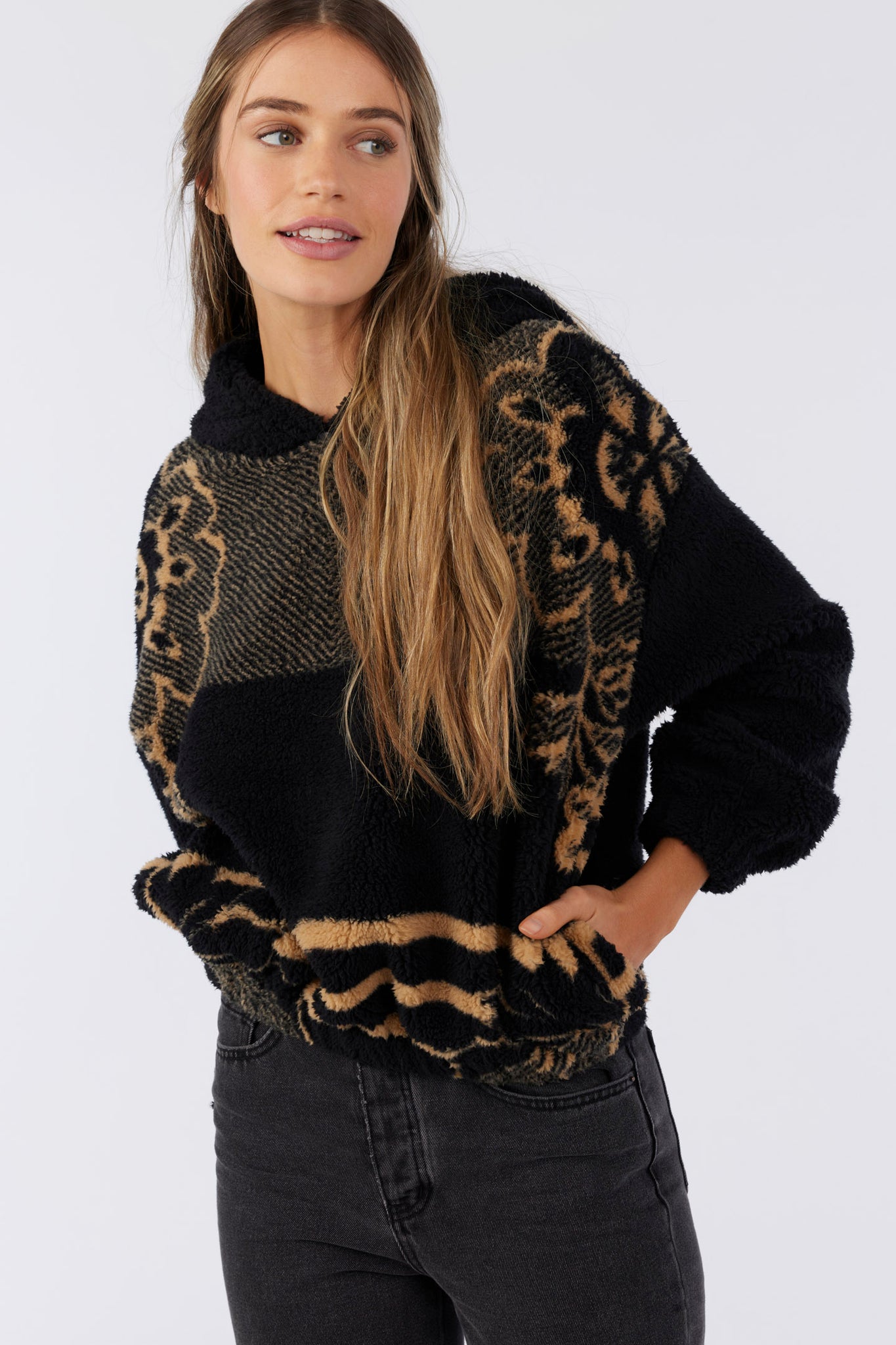 Kanya High Pile Pullover - Black | O'Neill