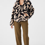 Rori Beach Hut Geo High Pile Fleece Cropped Jacket