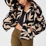 Rori Beach Hut Geo High Pile Fleece Cropped Jacket
