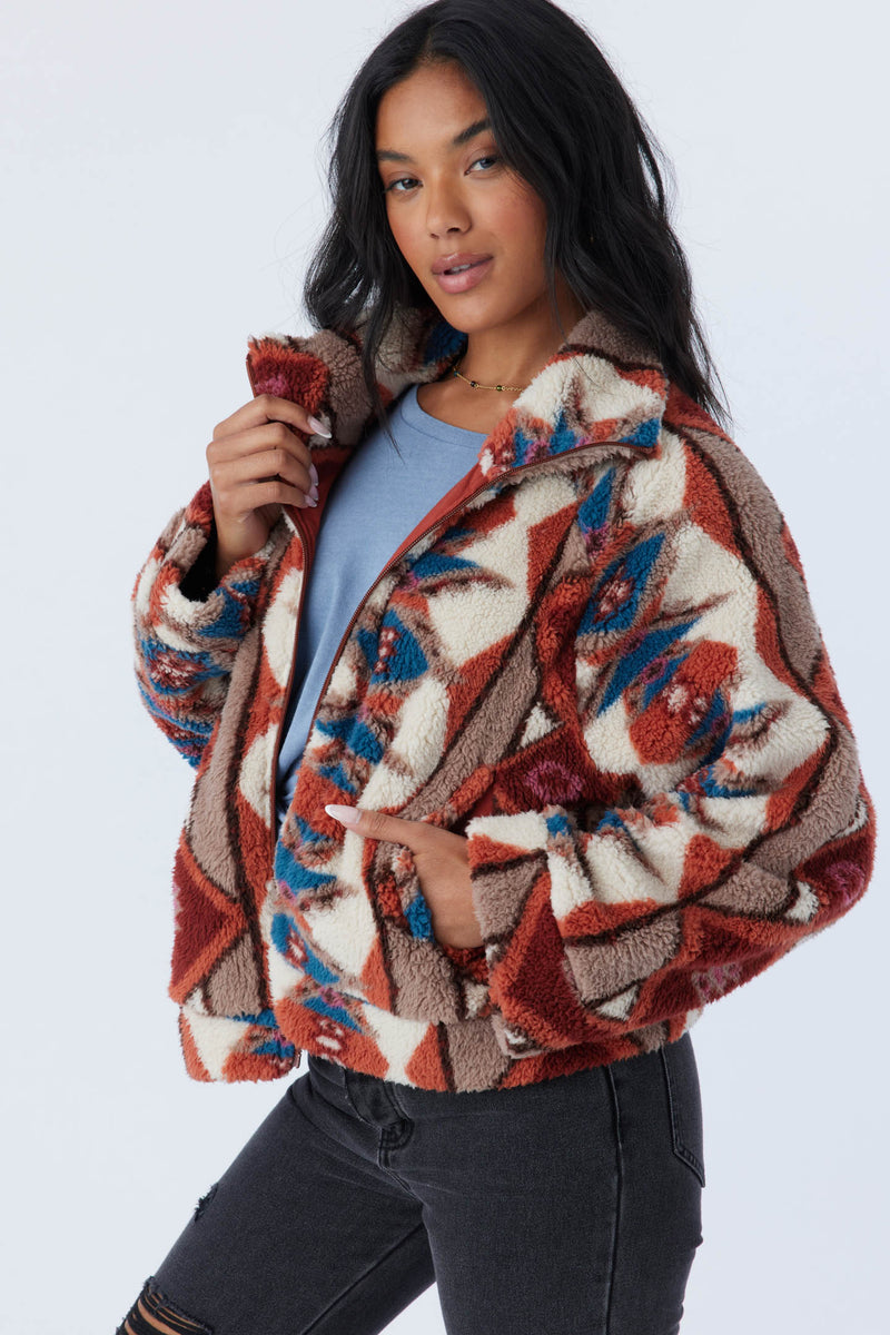 Rori High Pile Fleece Cropped Jacket - Multi Colored | O'Neill