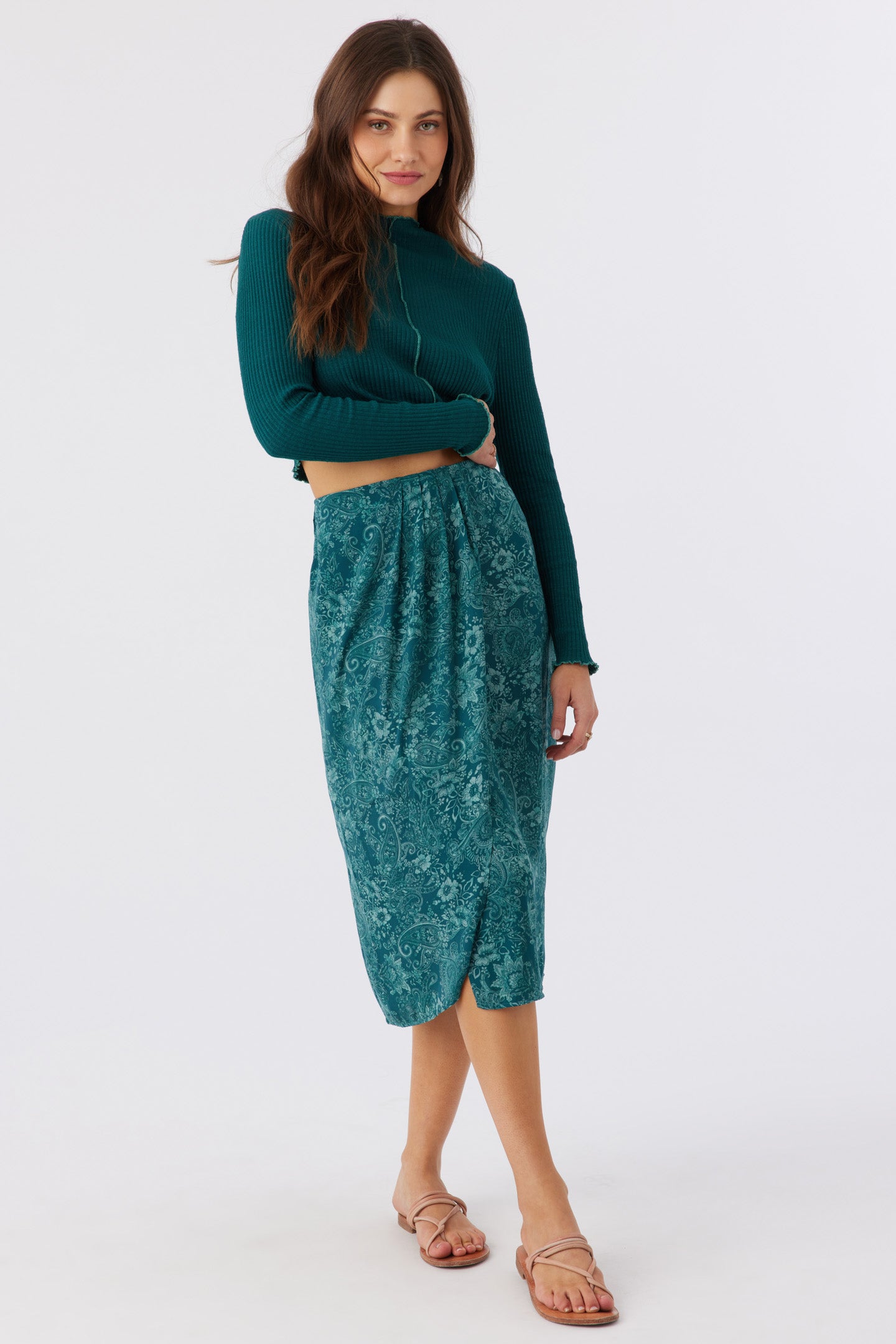 CORRINE SATIN MIDI SKIRT