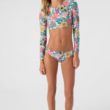 Girl's Tenley Floral Long Sleeve Crop Top Set