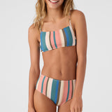 Girl's Kendari Stripe Square Neck Bralette Top Set