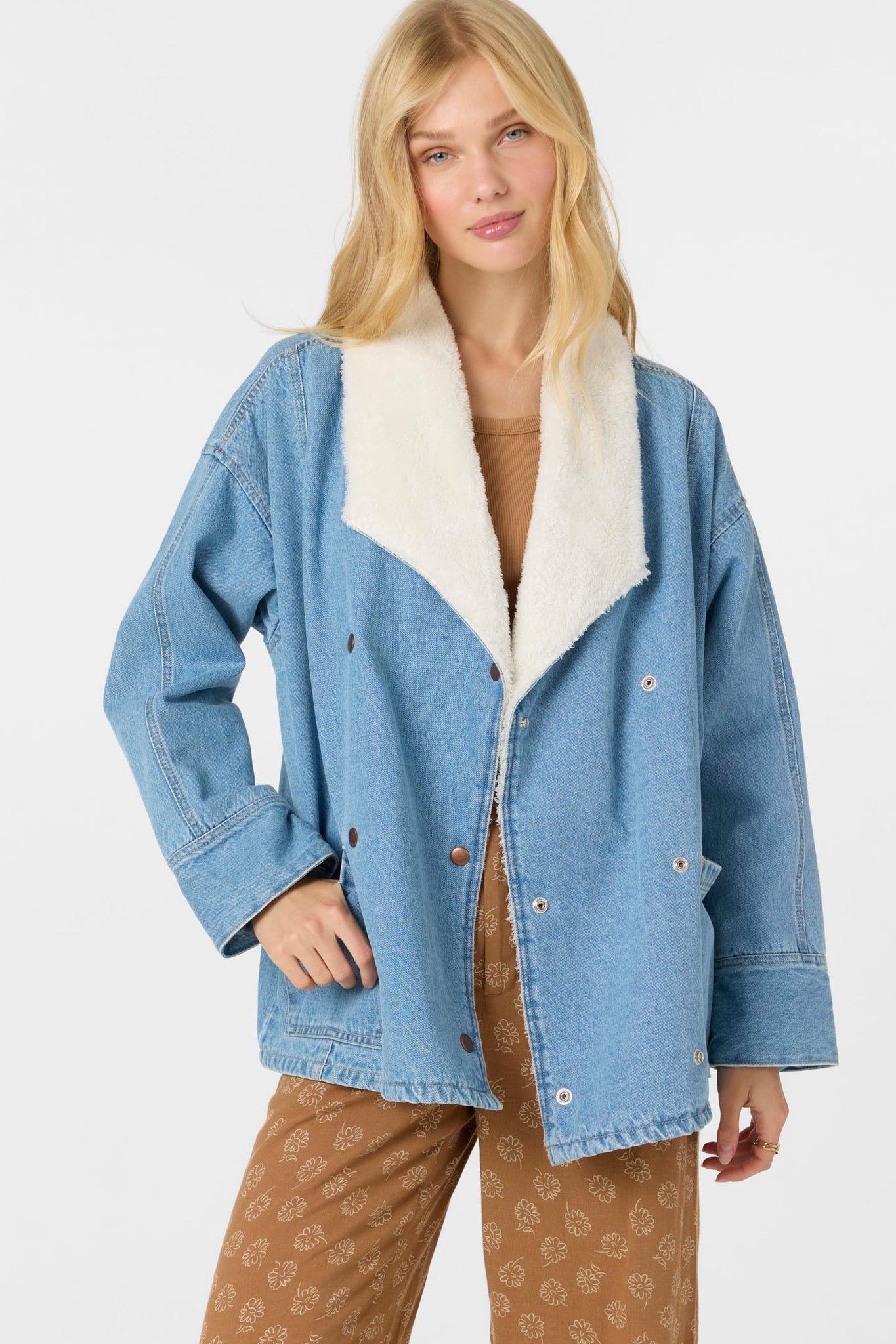 KORBYN HIGH PILE LINED DENIM JACKET