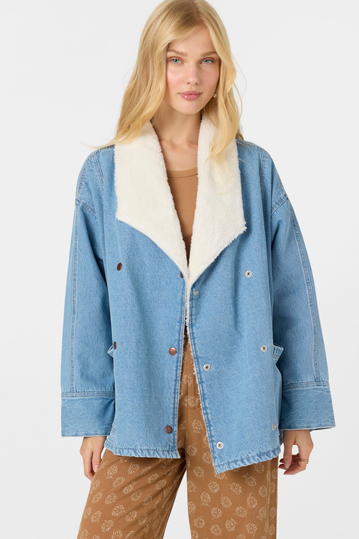 KORBYN HIGH PILE LINED DENIM JACKET