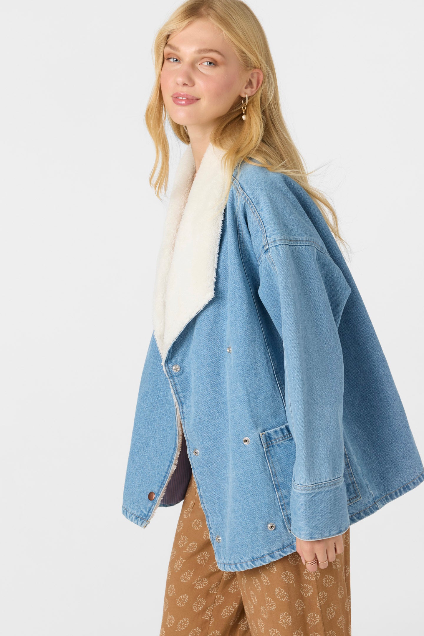 KORBYN HIGH PILE LINED DENIM JACKET