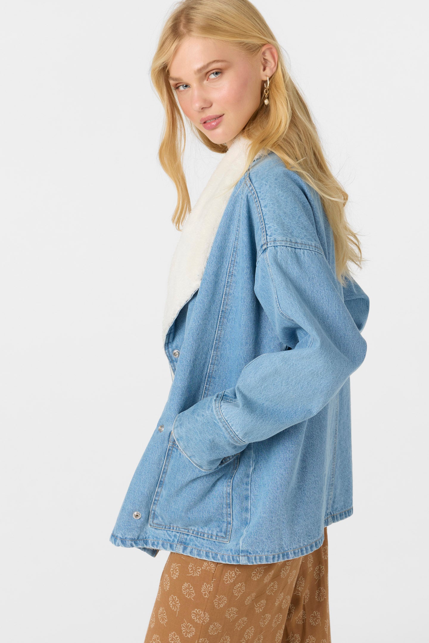 KORBYN HIGH PILE LINED DENIM JACKET