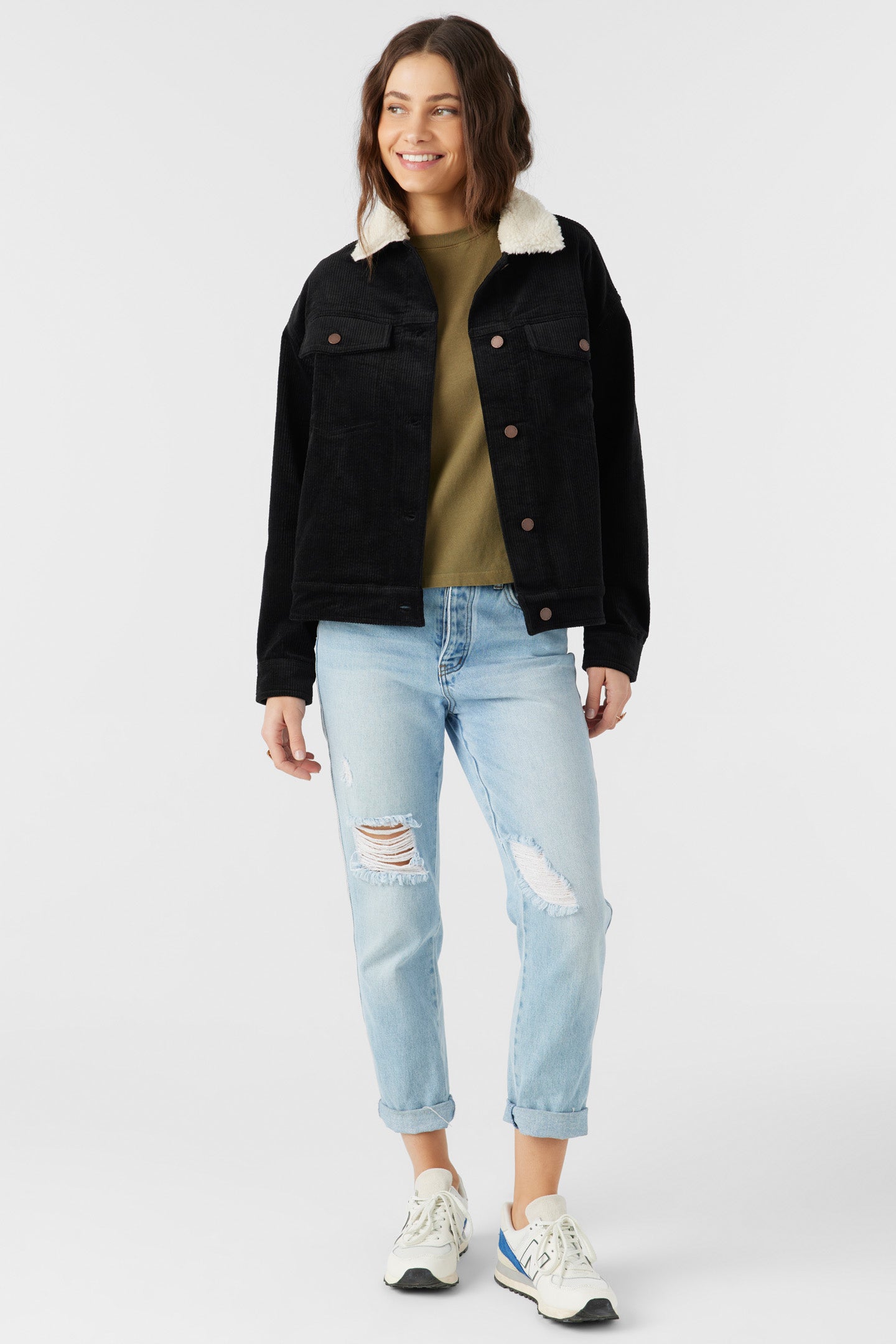 Aubrey Coduroy Trucker Jacket - Black | O'Neill