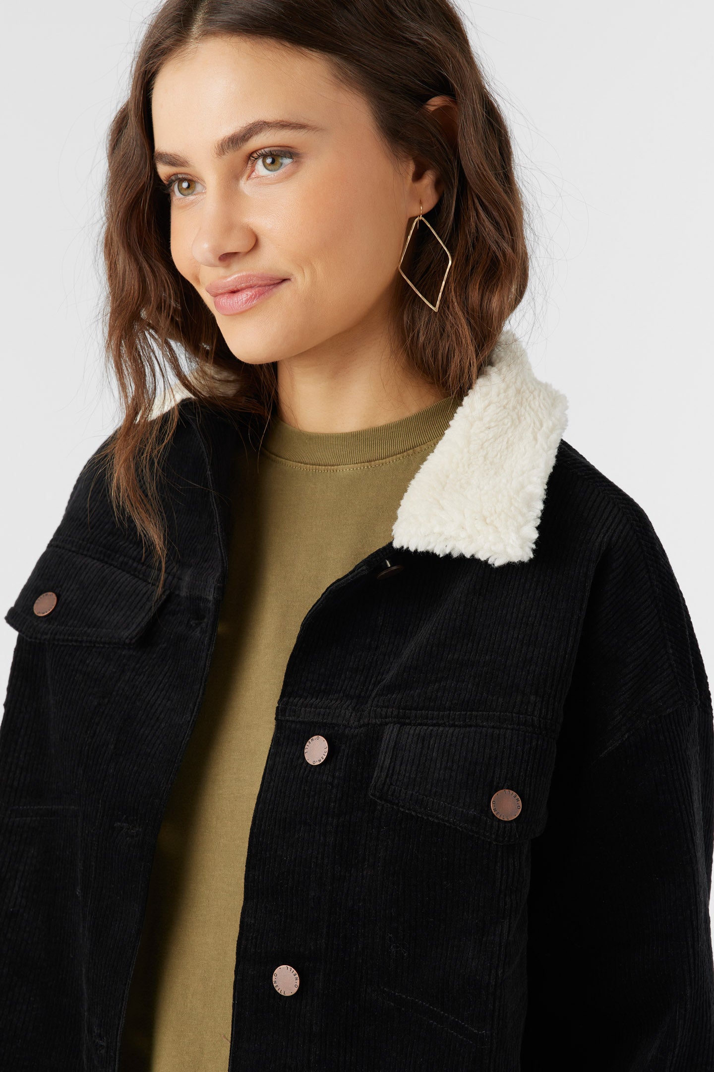 Aubrey Coduroy Trucker Jacket - Black | O'Neill