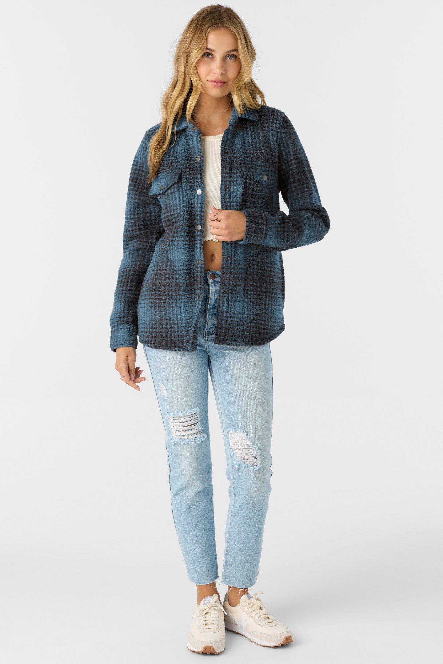 Zuma High Pile Overshirt Jacket - Blue Shadow | O'Neill
