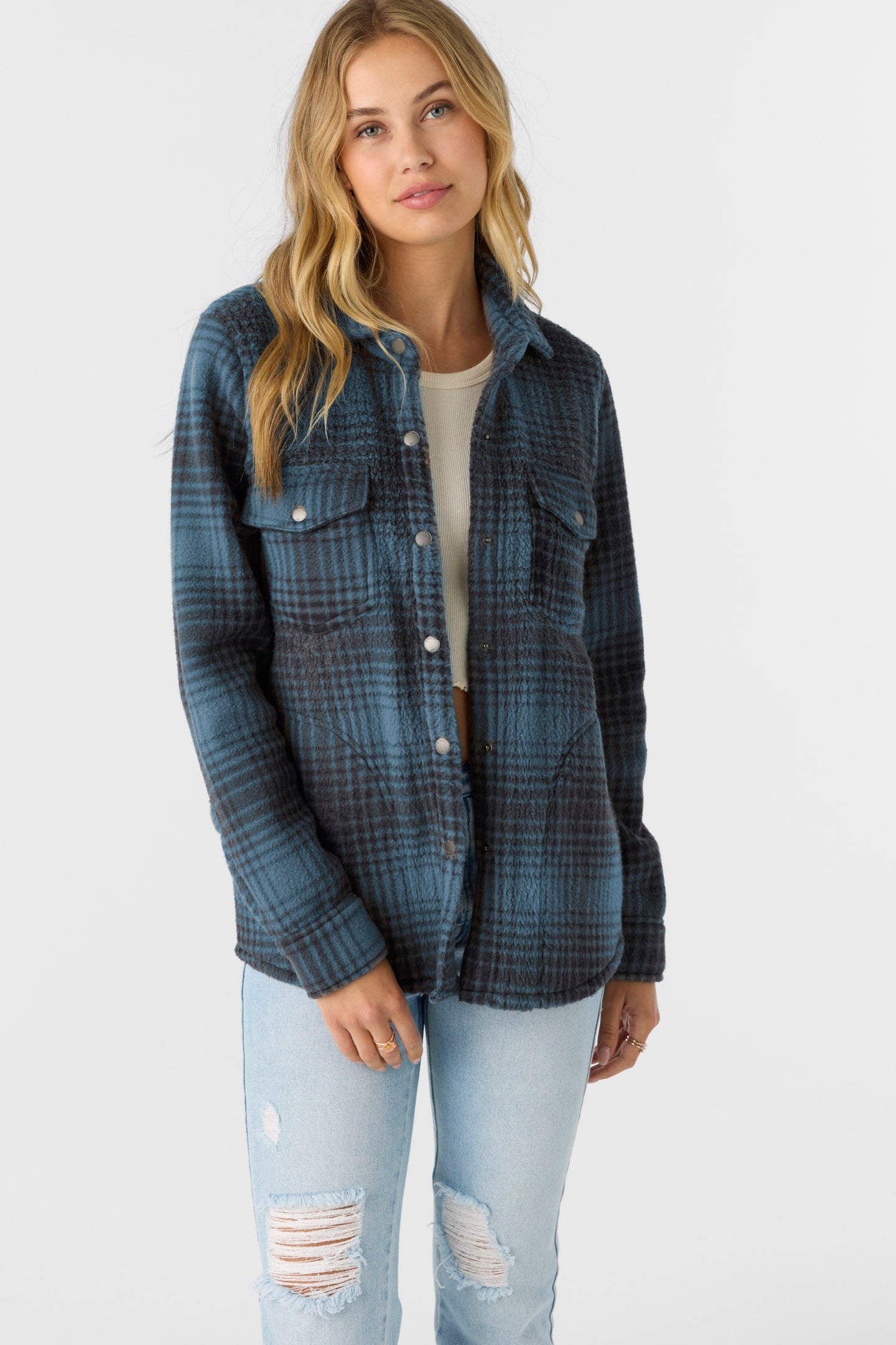 Zuma High Pile Overshirt Jacket - Blue Shadow | O'Neill