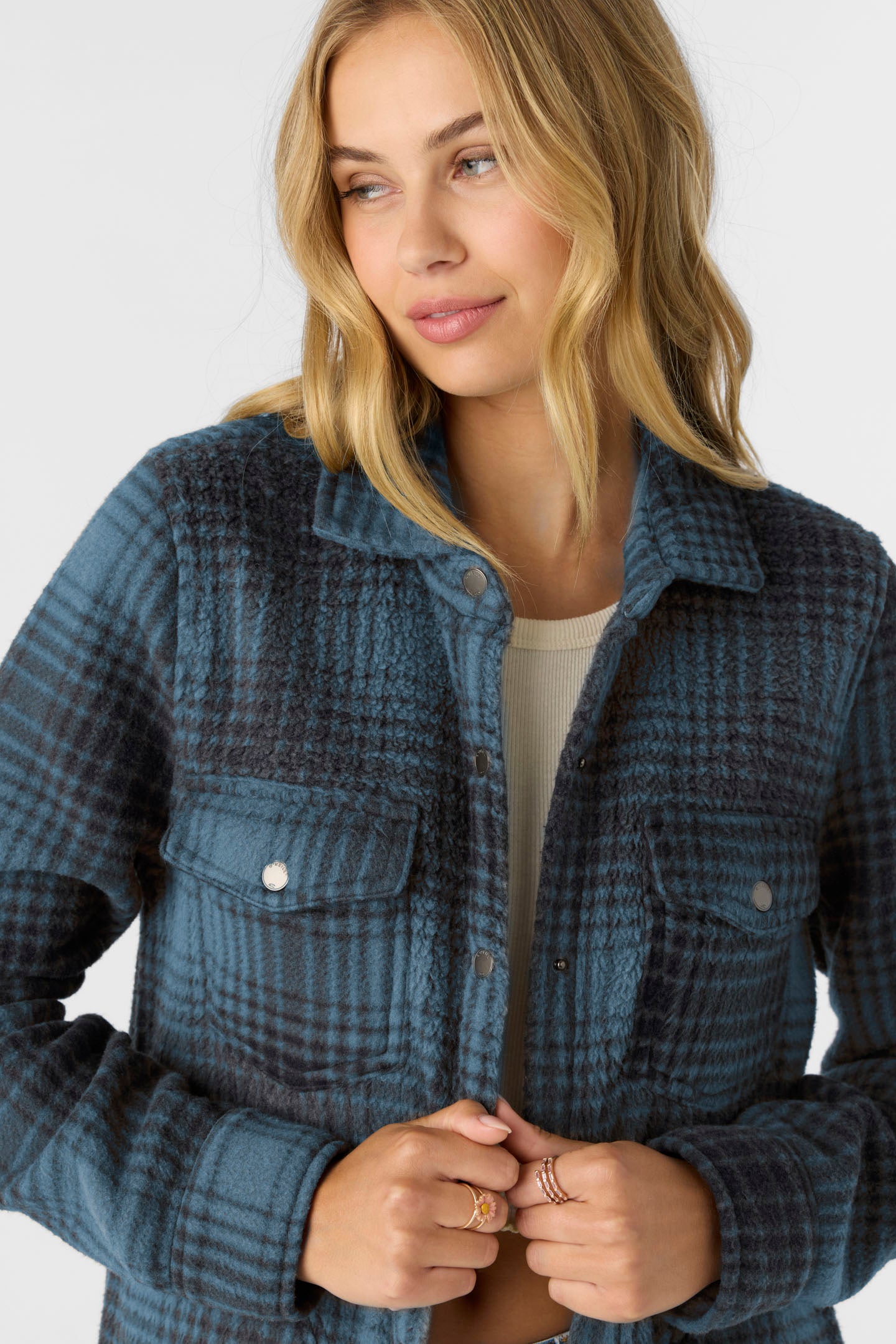 Zuma High Pile Overshirt Jacket - Blue Shadow | O'Neill