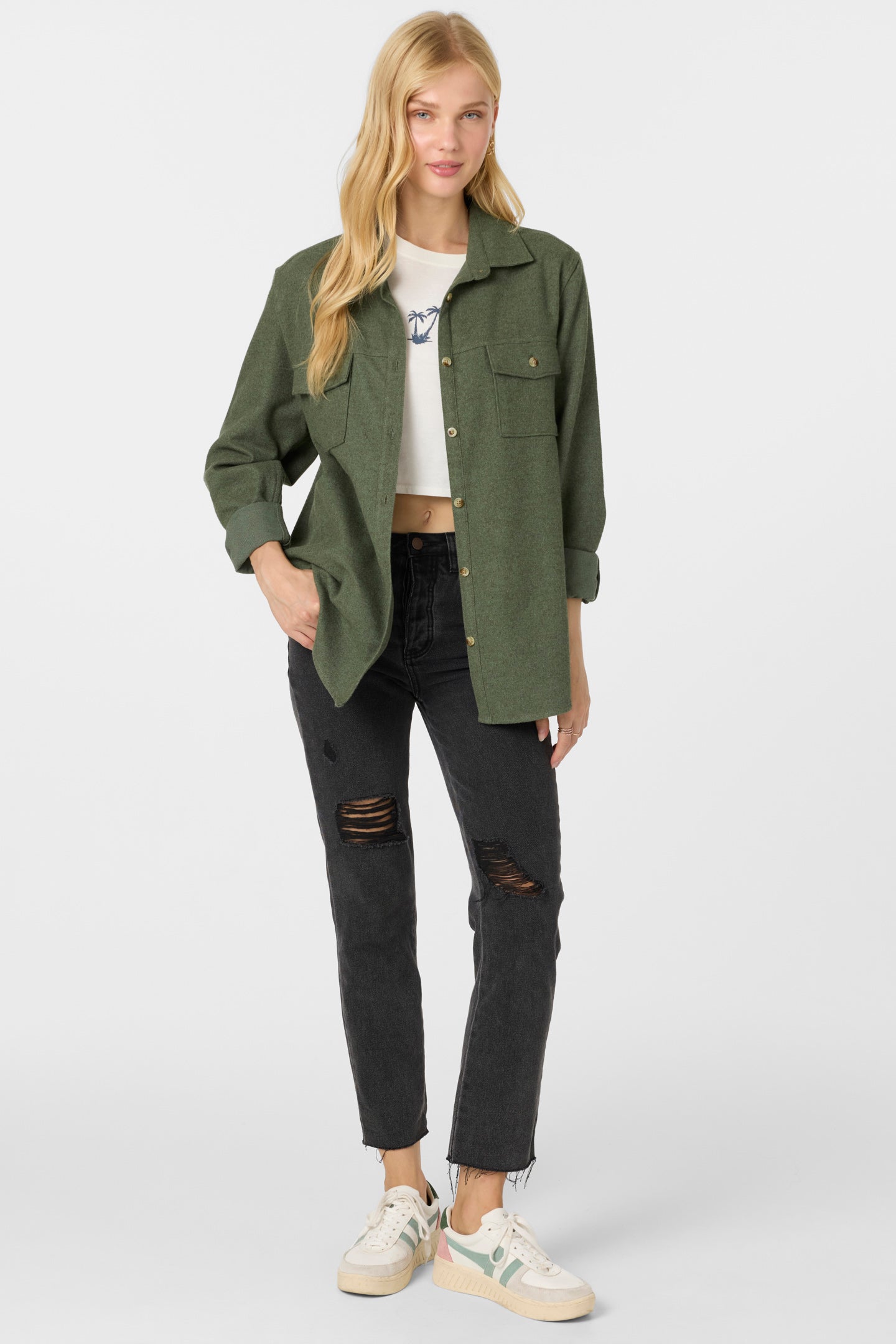 Brooks Solid Long Sleeve Top - Dark Olive | O'Neill