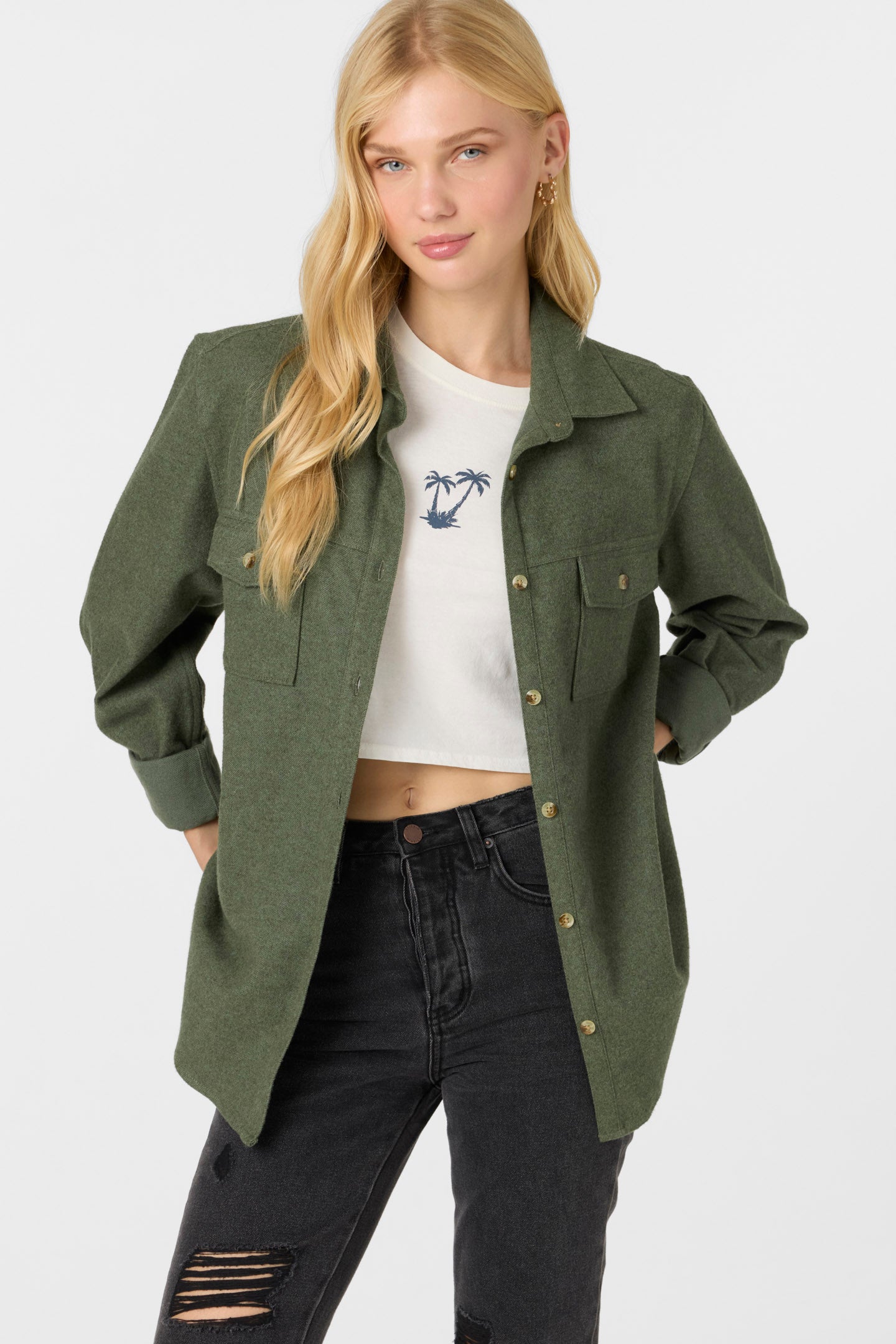 Brooks Solid Long Sleeve Top - Dark Olive | O'Neill