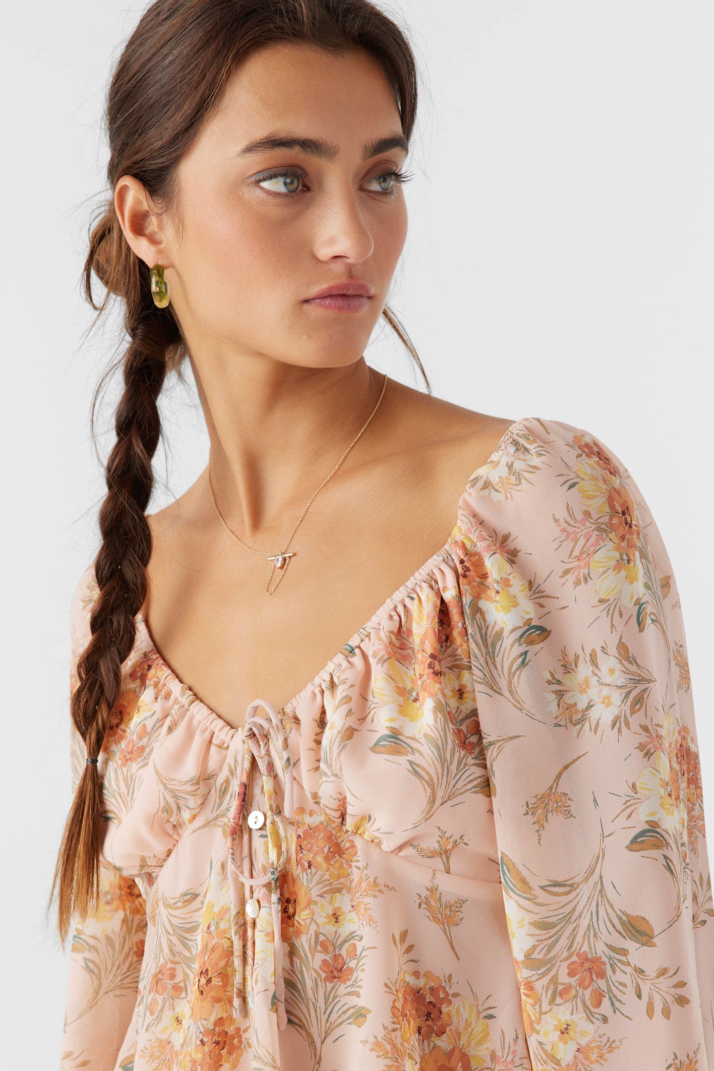 NOA NAYA FLORAL LONG SLEEVE TOP