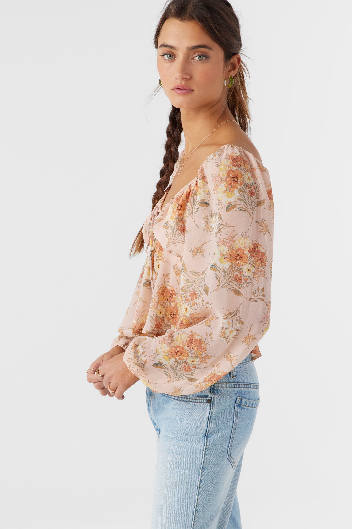 NOA NAYA FLORAL LONG SLEEVE TOP