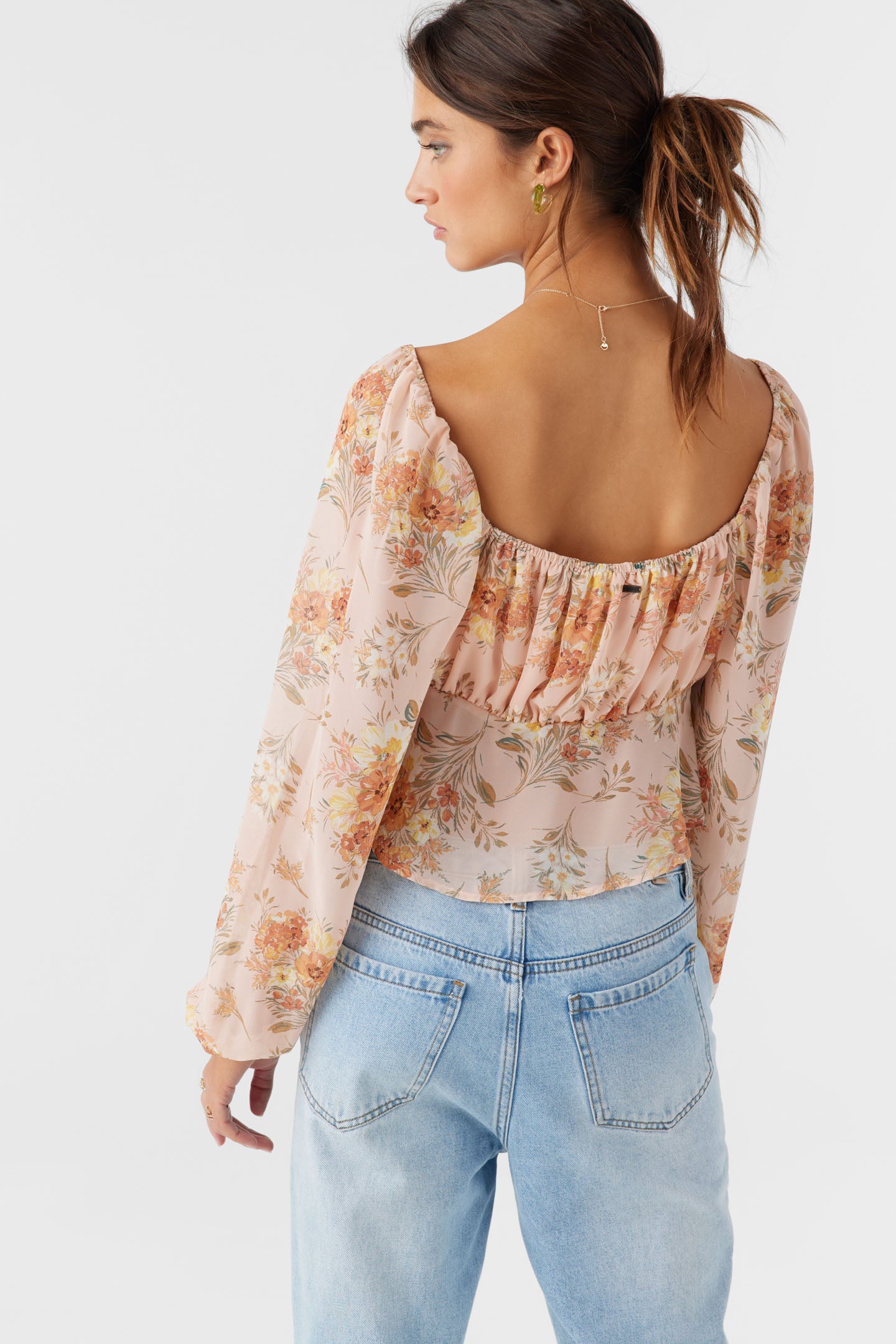 NOA NAYA FLORAL LONG SLEEVE TOP