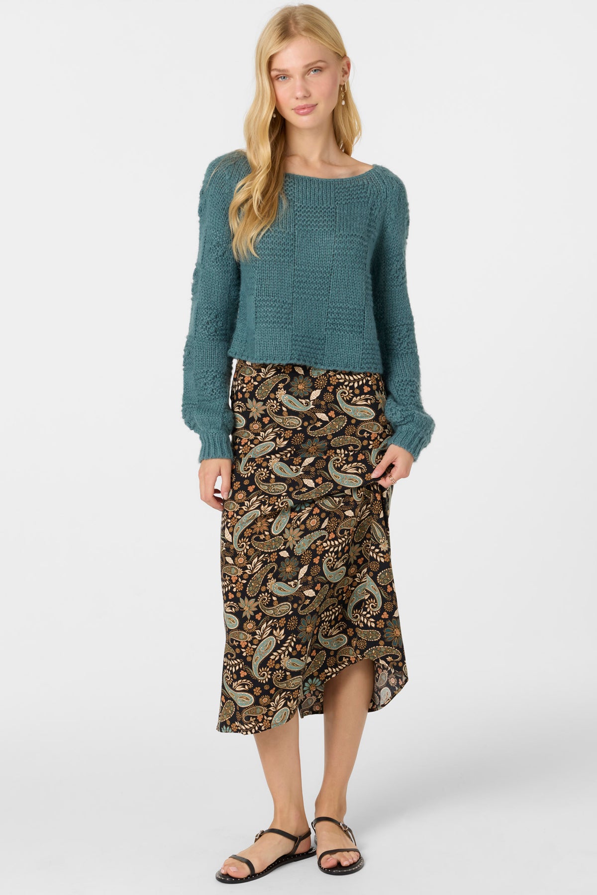 Sunni Rosalia Paisley Midi Skirts - Black | O