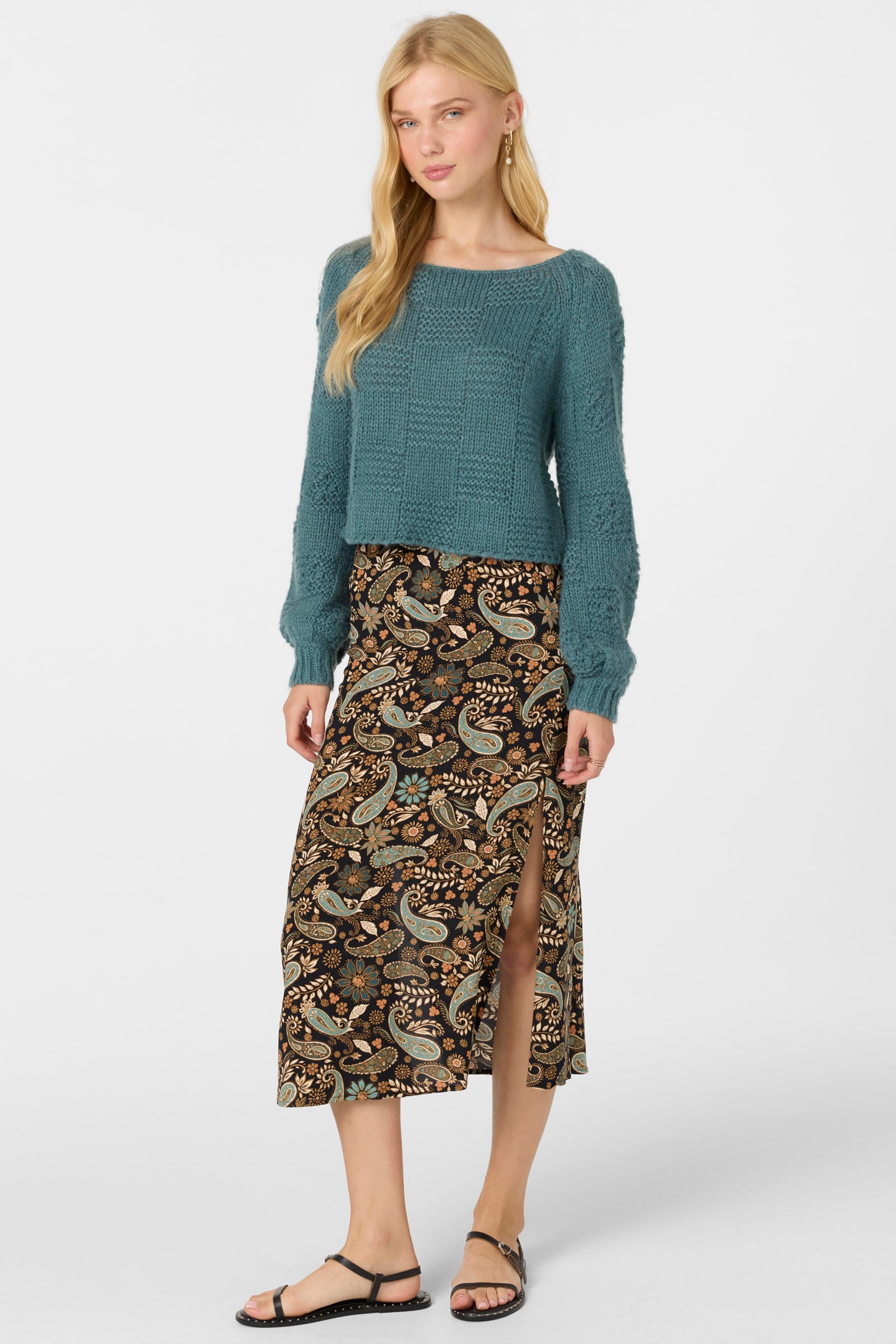 SUNNI ROSALIA PAISLEY MIDI SKIRT