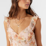 Nellie Chiffon Ruffle Sleeve Dress