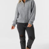 Georgiana Mockneck Half-Zip Sweater
