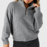 Georgiana Mockneck Half-Zip Sweater