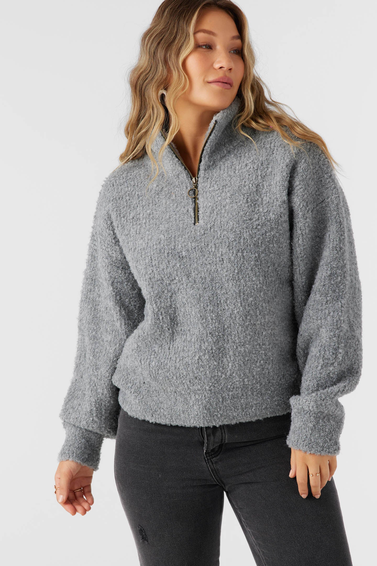 GEORGIANA MOCKNECK HALF-ZIP SWEATER