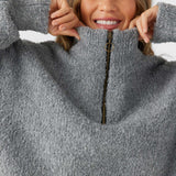 Georgiana Mockneck Half-Zip Sweater