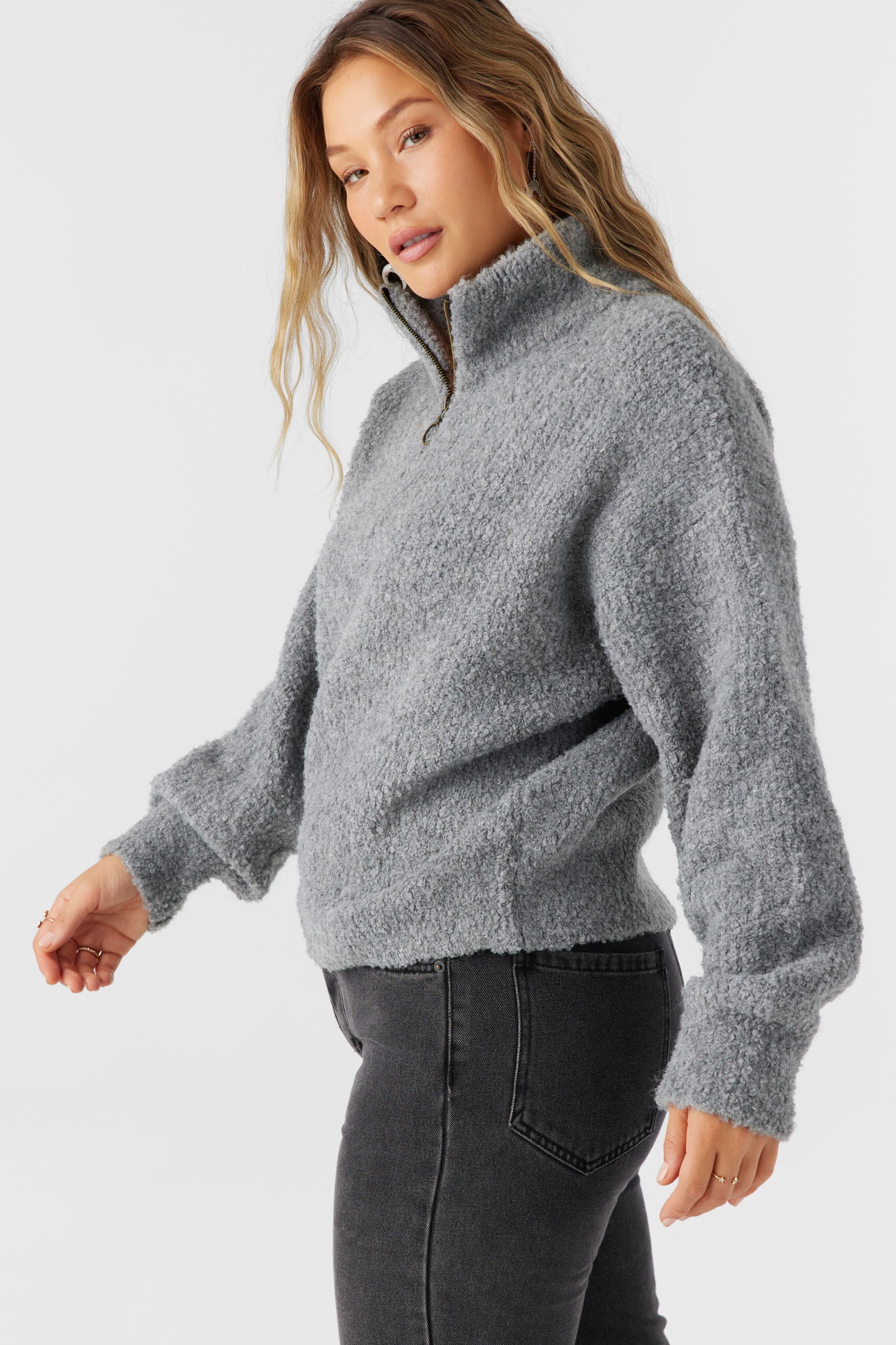 GEORGIANA MOCKNECK HALF-ZIP SWEATER