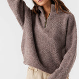 Georgiana Mockneck Half-Zip Sweater