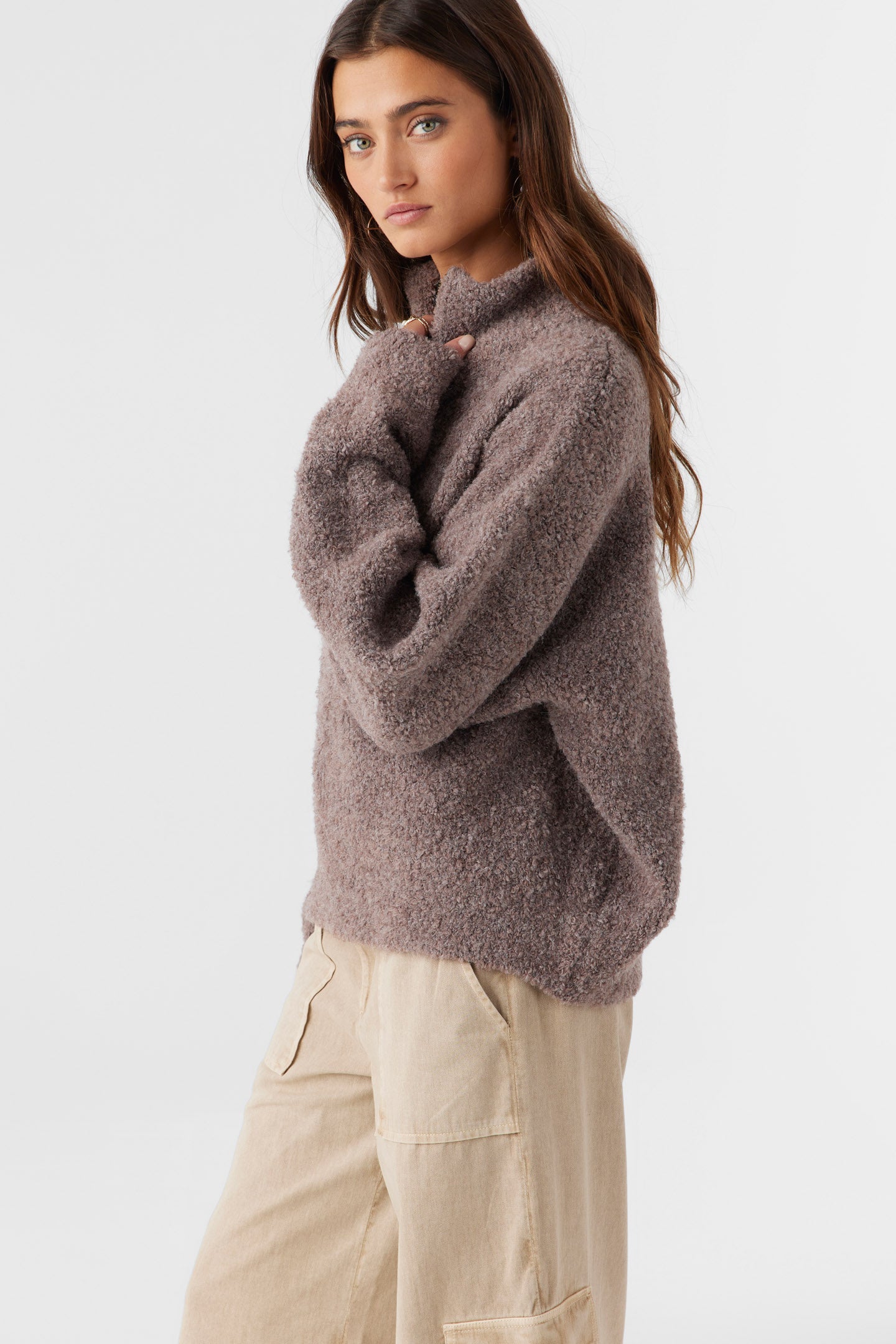 GEORGIANA MOCKNECK HALF-ZIP SWEATER