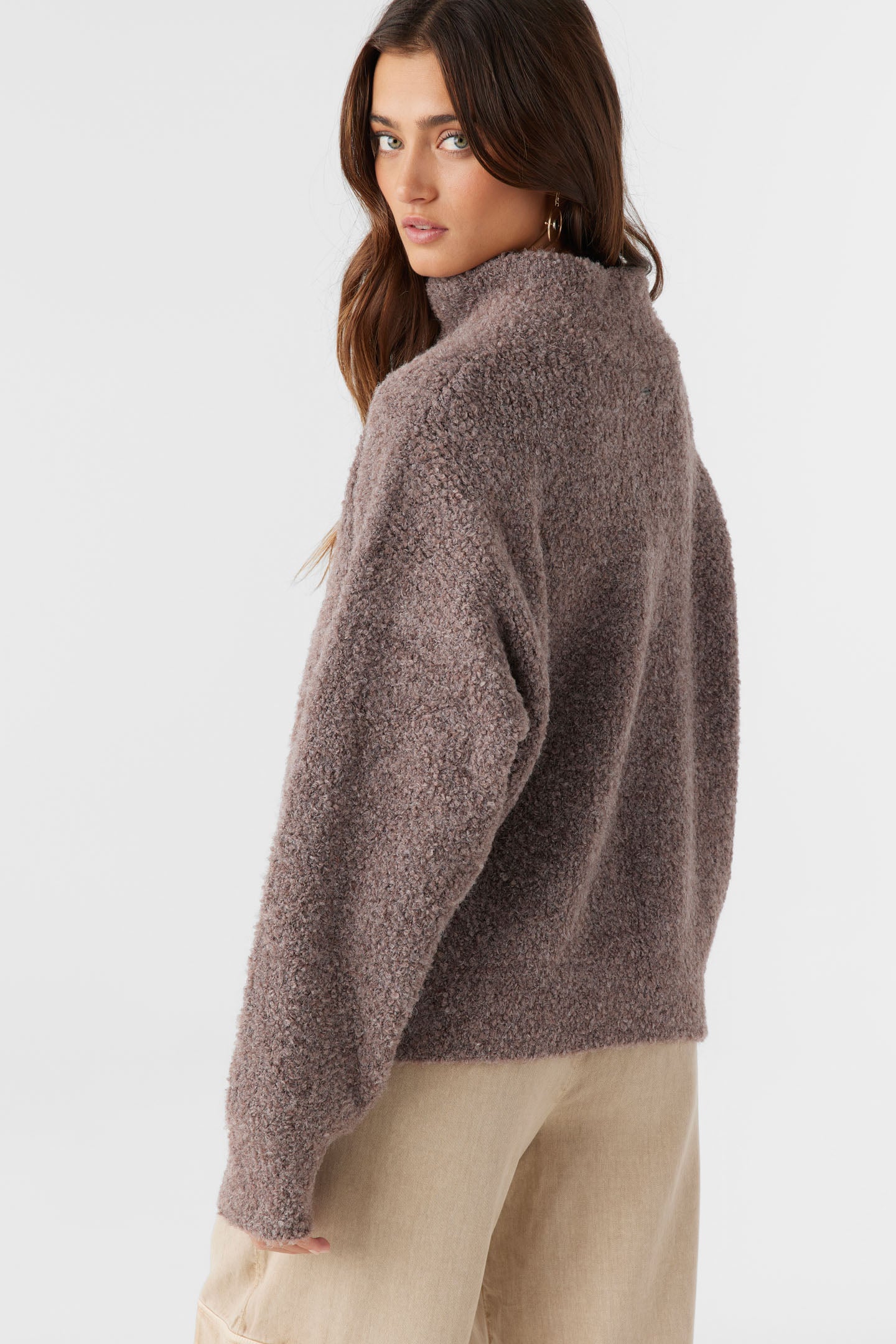 GEORGIANA MOCKNECK HALF-ZIP SWEATER