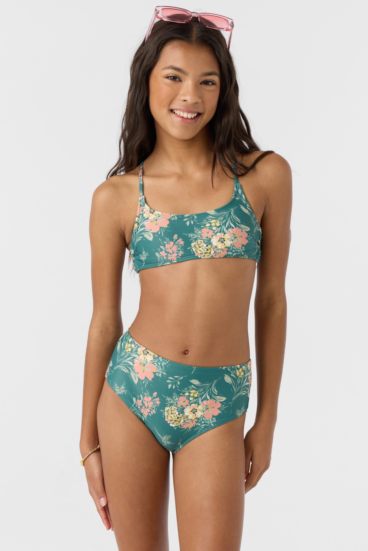 GIRL'S NAYA FLORAL STRAPPY SIDE BRALETTE TOP SET