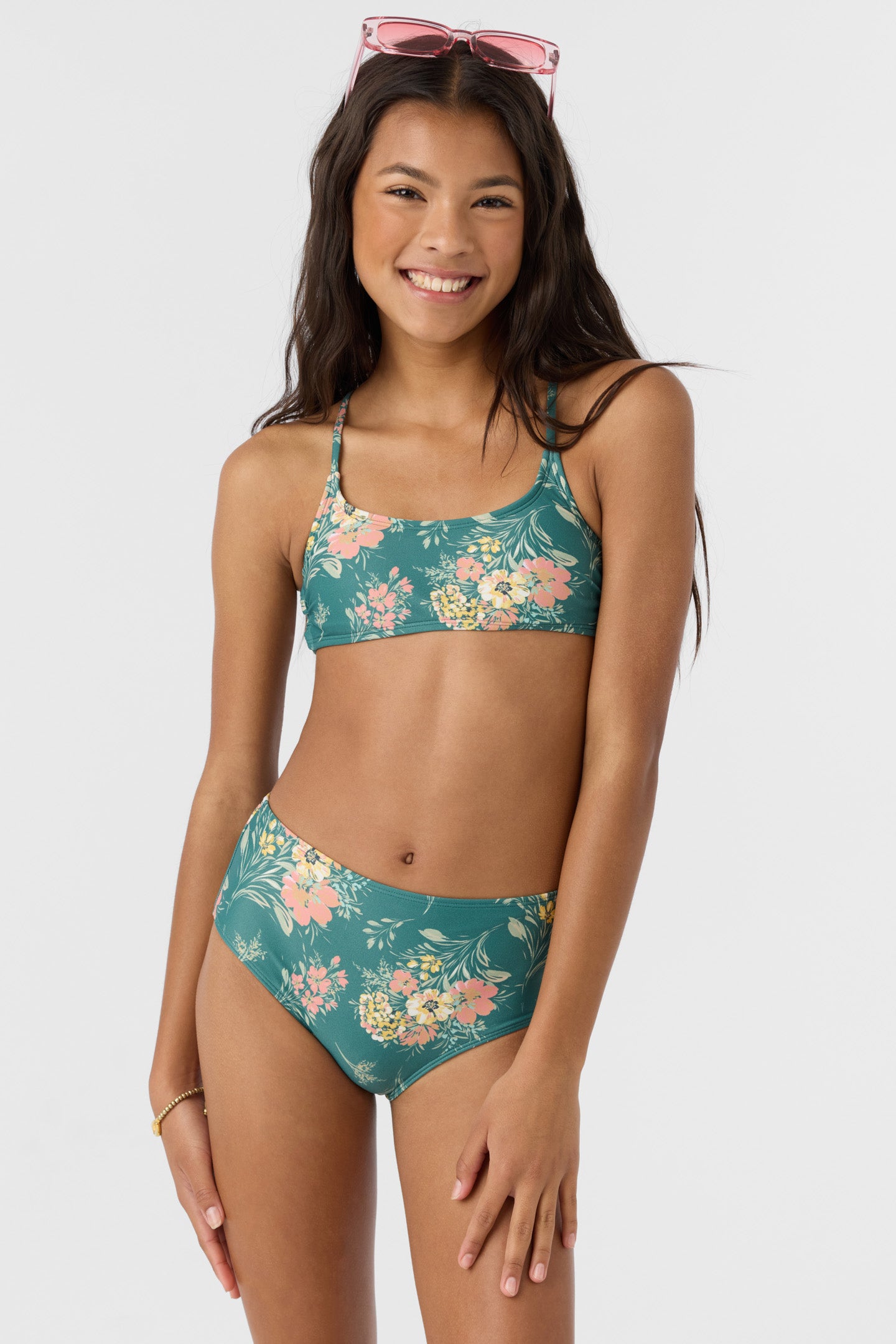 GIRL'S NAYA FLORAL STRAPPY SIDE BRALETTE TOP SET