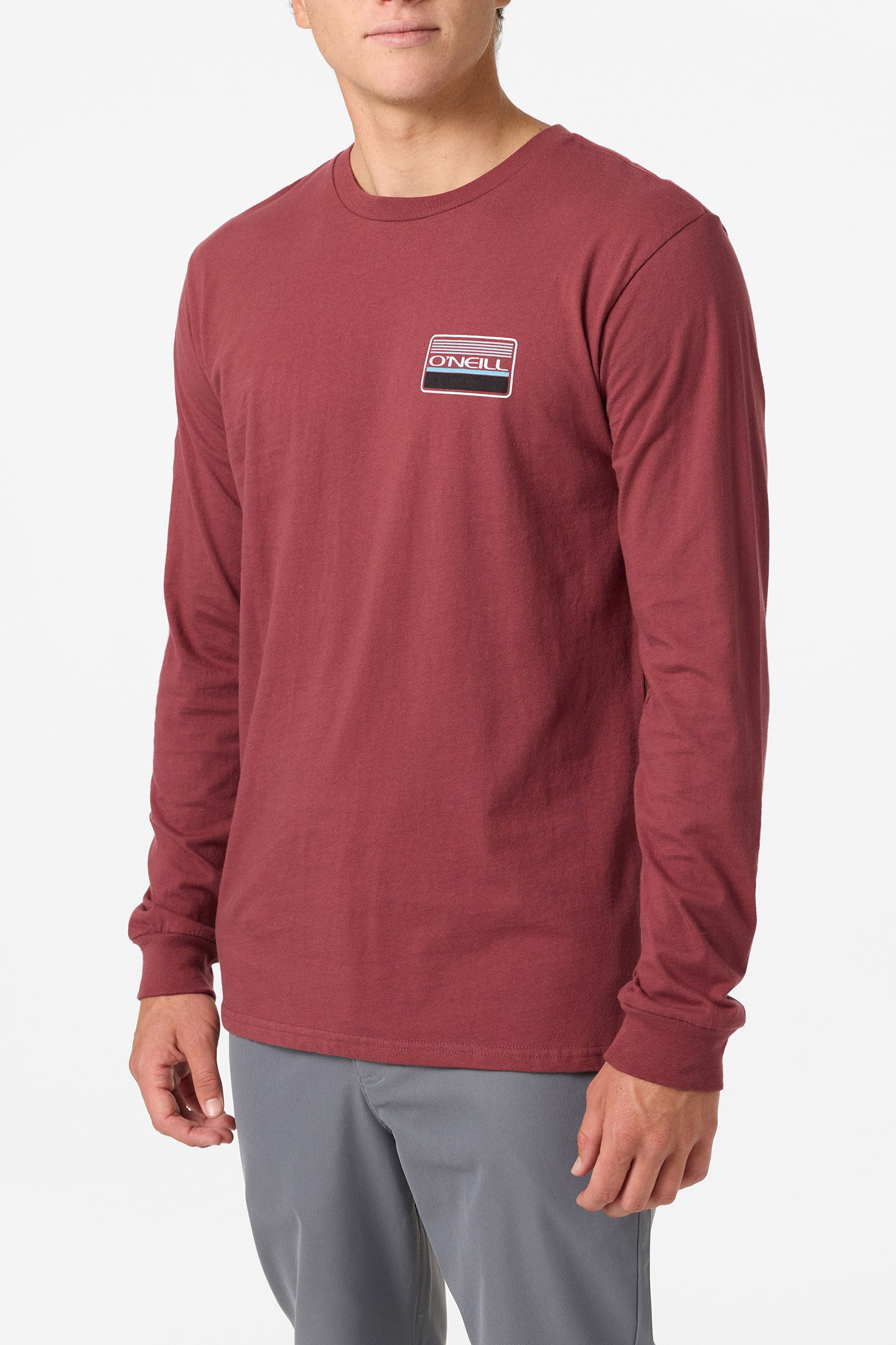 Banner Long Sleeve Standard Fit Long Sleeve Tee - Oxblood Red | O